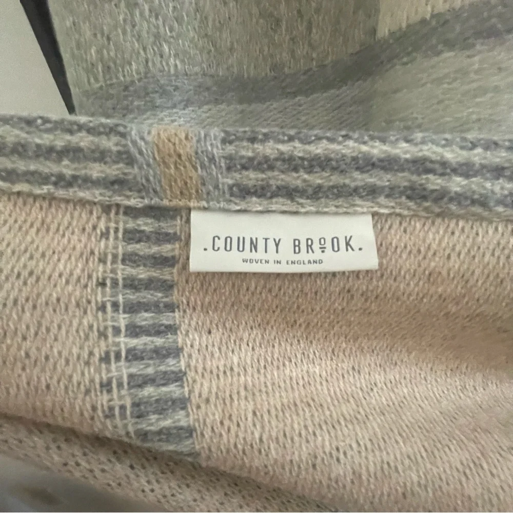 County Brook Lancashire England Handwoven Wool Throw Gray - NEW